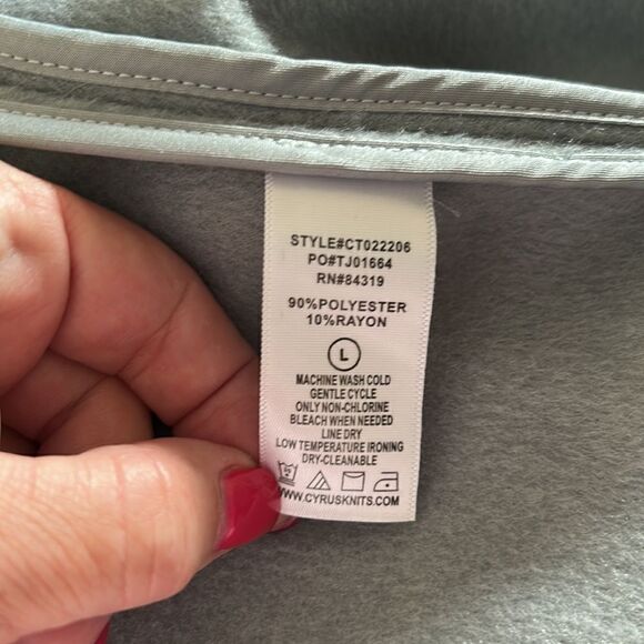 Cyrus slate blue button front coat Size L New - Picture 11 of 11